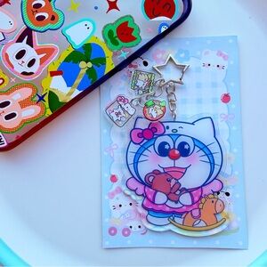 Doraemon double sided tassel acrylic keychain bagcharm